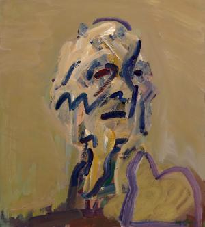 Auerbach, Self Portrait, Acryl auf Holz, 2024