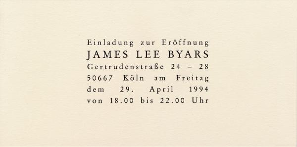 James Lee Byars - Frühe Und Neue Objekte